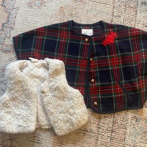 Janie and Jack cape and H&M fur vest bundle
